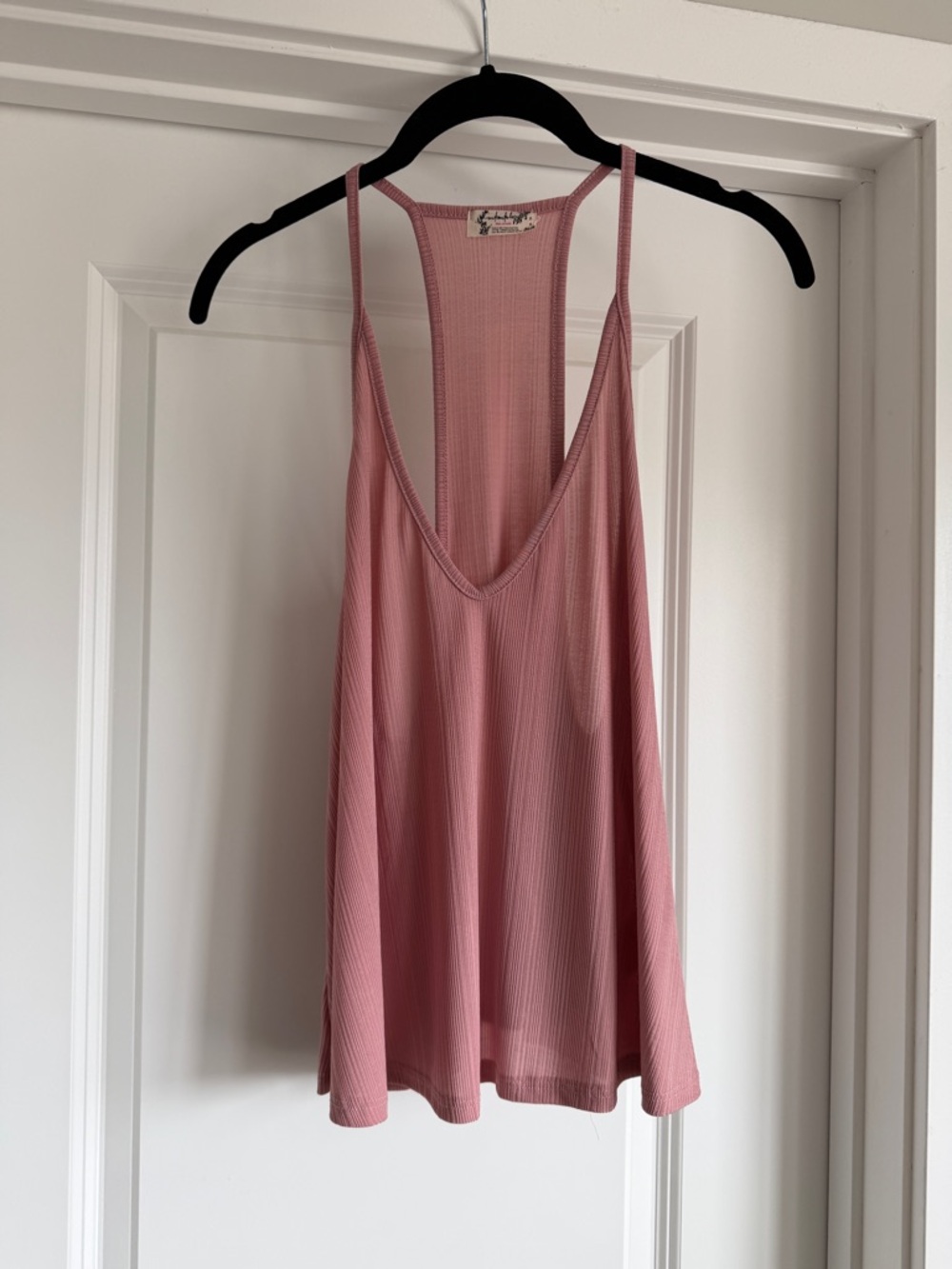 Free People Dusty Pink Ribbed Racerback Tank